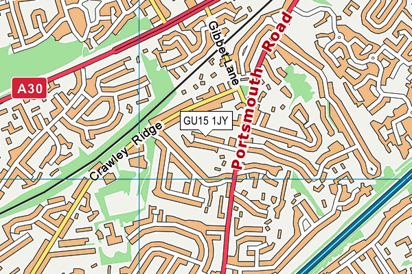 GU15 1JY map - OS VectorMap District (Ordnance Survey)
