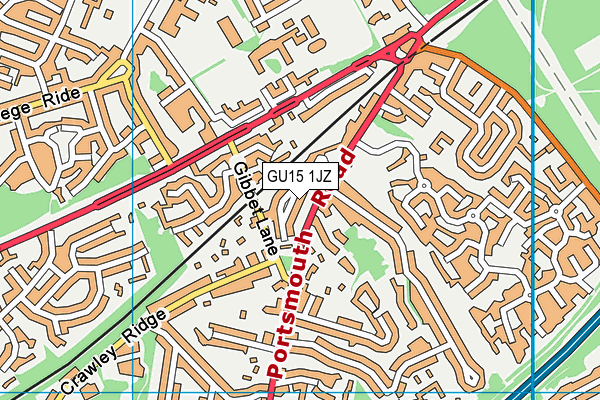 GU15 1JZ map - OS VectorMap District (Ordnance Survey)