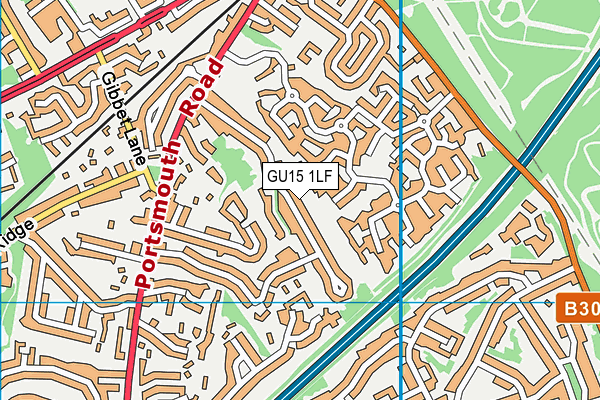 GU15 1LF map - OS VectorMap District (Ordnance Survey)