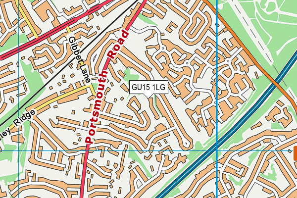 GU15 1LG map - OS VectorMap District (Ordnance Survey)