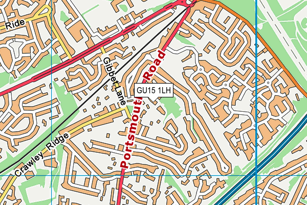 GU15 1LH map - OS VectorMap District (Ordnance Survey)