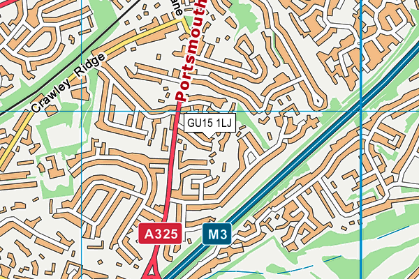 GU15 1LJ map - OS VectorMap District (Ordnance Survey)