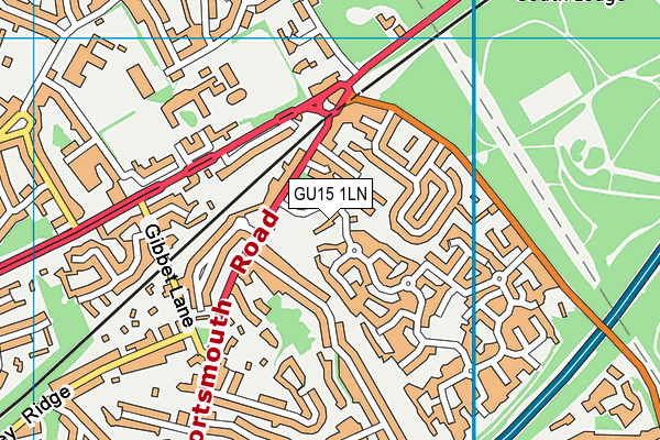 GU15 1LN map - OS VectorMap District (Ordnance Survey)