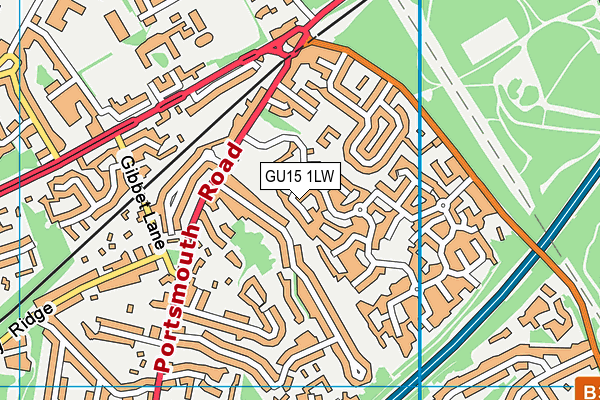 GU15 1LW map - OS VectorMap District (Ordnance Survey)