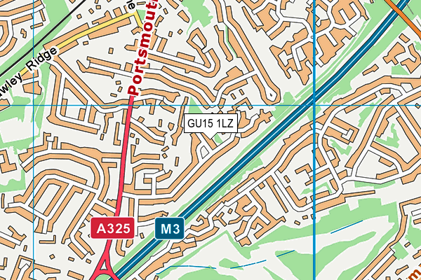 GU15 1LZ map - OS VectorMap District (Ordnance Survey)