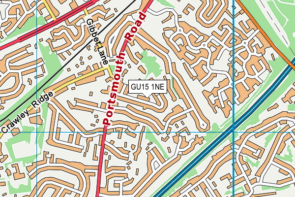 GU15 1NE map - OS VectorMap District (Ordnance Survey)