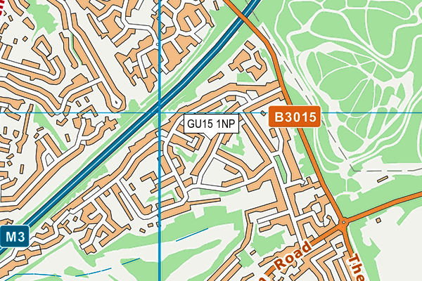 GU15 1NP map - OS VectorMap District (Ordnance Survey)