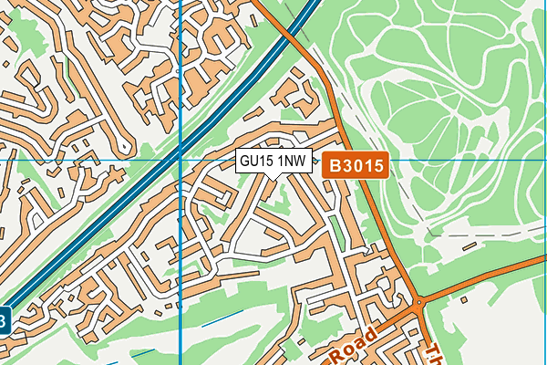 GU15 1NW map - OS VectorMap District (Ordnance Survey)