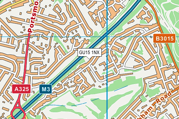 GU15 1NX map - OS VectorMap District (Ordnance Survey)