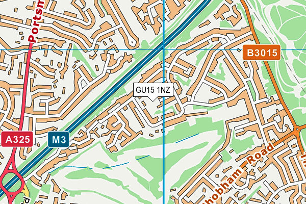 GU15 1NZ map - OS VectorMap District (Ordnance Survey)