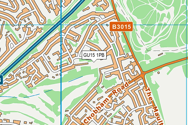GU15 1PB map - OS VectorMap District (Ordnance Survey)