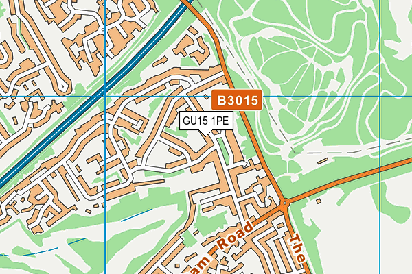 GU15 1PE map - OS VectorMap District (Ordnance Survey)