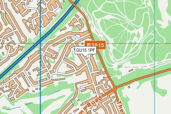 GU15 1PF map - OS VectorMap District (Ordnance Survey)