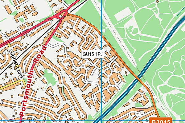 GU15 1PJ map - OS VectorMap District (Ordnance Survey)