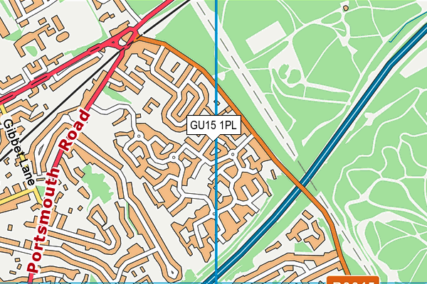 GU15 1PL map - OS VectorMap District (Ordnance Survey)