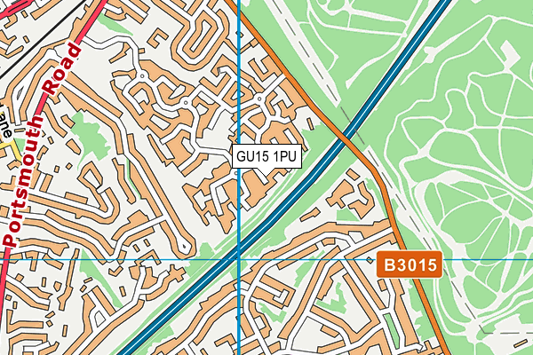 GU15 1PU map - OS VectorMap District (Ordnance Survey)