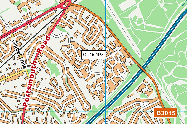 GU15 1PX map - OS VectorMap District (Ordnance Survey)
