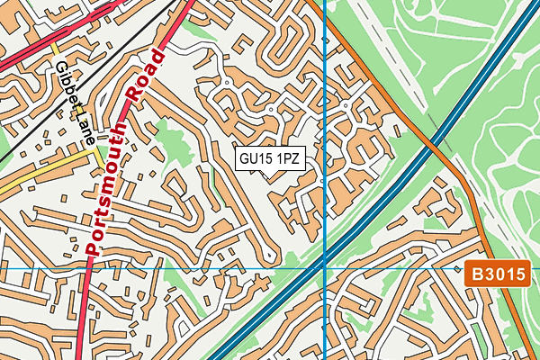 GU15 1PZ map - OS VectorMap District (Ordnance Survey)