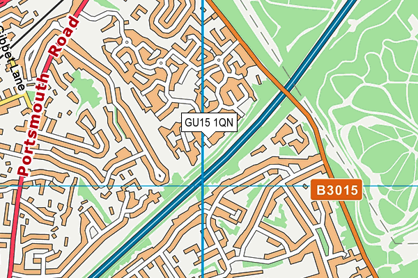 GU15 1QN map - OS VectorMap District (Ordnance Survey)