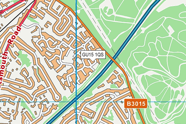 GU15 1QS map - OS VectorMap District (Ordnance Survey)