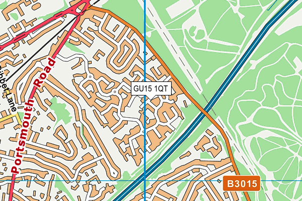 GU15 1QT map - OS VectorMap District (Ordnance Survey)