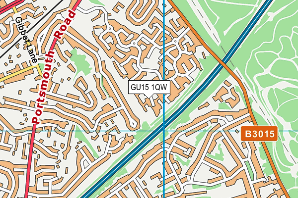 GU15 1QW map - OS VectorMap District (Ordnance Survey)