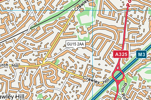 GU15 2AA map - OS VectorMap District (Ordnance Survey)