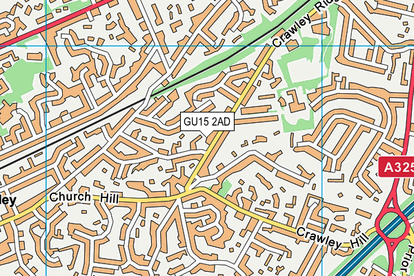 GU15 2AD map - OS VectorMap District (Ordnance Survey)