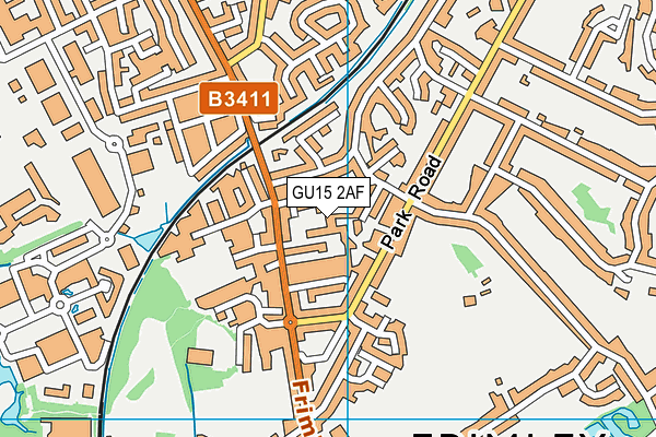 GU15 2AF map - OS VectorMap District (Ordnance Survey)