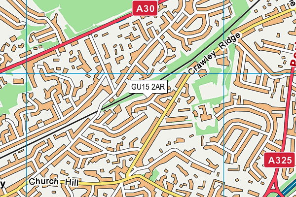 GU15 2AR map - OS VectorMap District (Ordnance Survey)