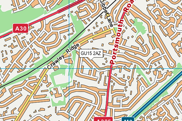GU15 2AZ map - OS VectorMap District (Ordnance Survey)