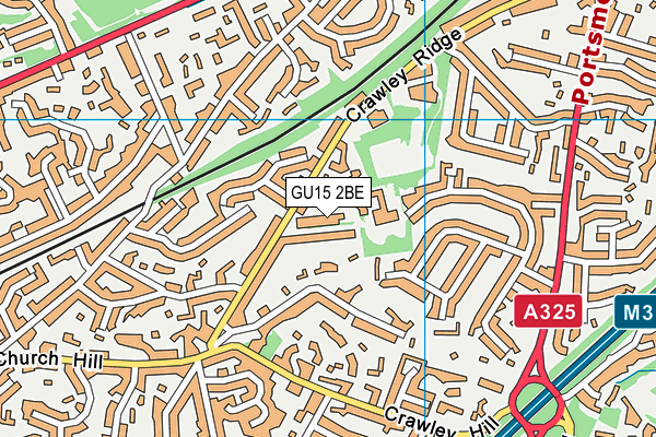 GU15 2BE map - OS VectorMap District (Ordnance Survey)