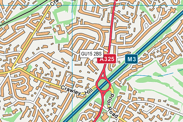 GU15 2BS map - OS VectorMap District (Ordnance Survey)
