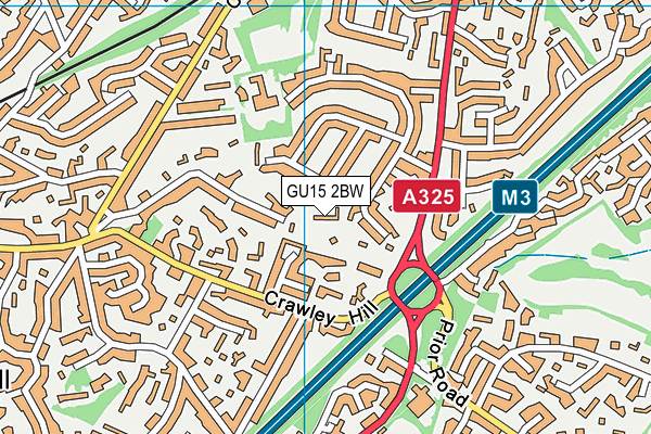 GU15 2BW map - OS VectorMap District (Ordnance Survey)