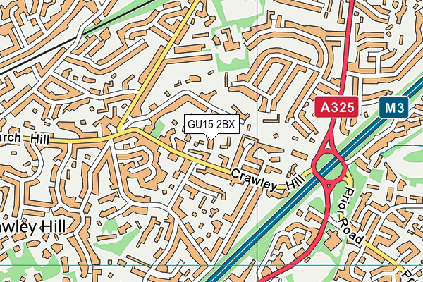 GU15 2BX map - OS VectorMap District (Ordnance Survey)