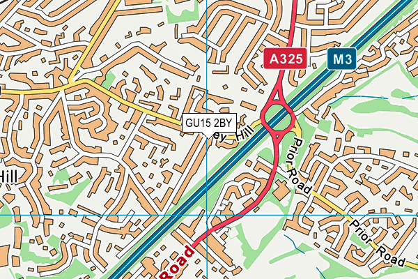 GU15 2BY map - OS VectorMap District (Ordnance Survey)