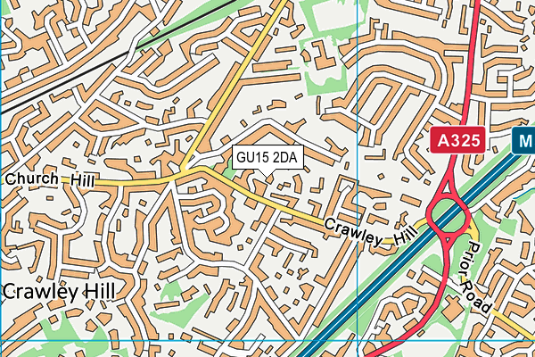 GU15 2DA map - OS VectorMap District (Ordnance Survey)