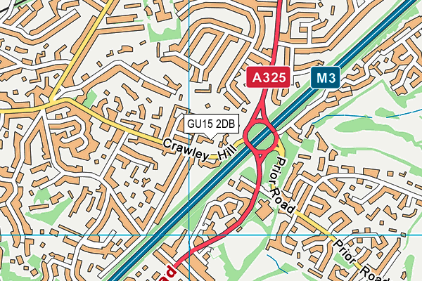 GU15 2DB map - OS VectorMap District (Ordnance Survey)