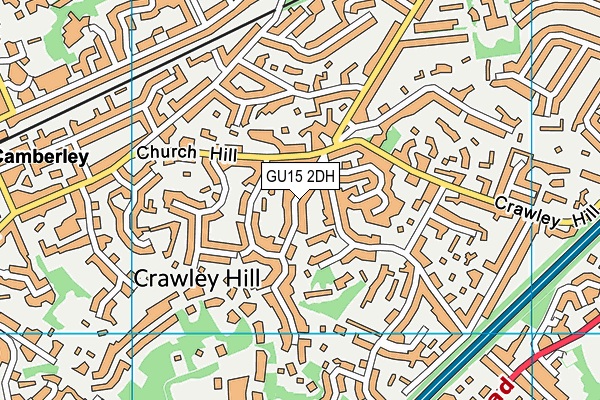 GU15 2DH map - OS VectorMap District (Ordnance Survey)