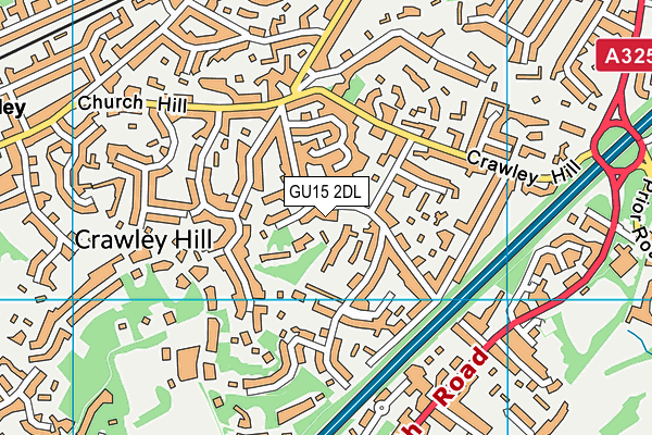 GU15 2DL map - OS VectorMap District (Ordnance Survey)