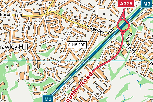 GU15 2DP map - OS VectorMap District (Ordnance Survey)