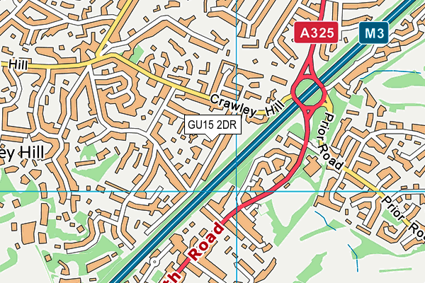 GU15 2DR map - OS VectorMap District (Ordnance Survey)