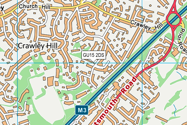 GU15 2DS map - OS VectorMap District (Ordnance Survey)