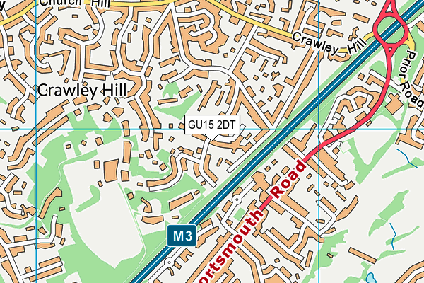 GU15 2DT map - OS VectorMap District (Ordnance Survey)