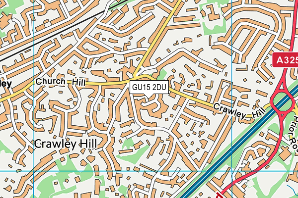 GU15 2DU map - OS VectorMap District (Ordnance Survey)