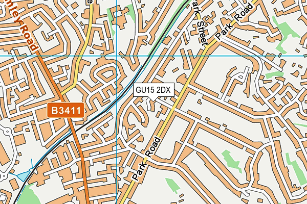 GU15 2DX map - OS VectorMap District (Ordnance Survey)