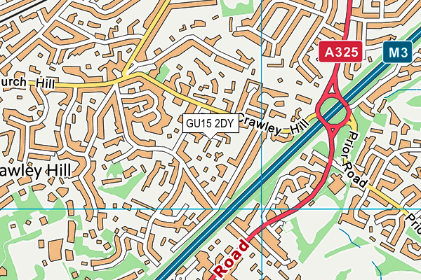 GU15 2DY map - OS VectorMap District (Ordnance Survey)