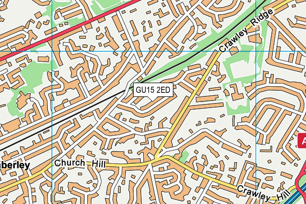 GU15 2ED map - OS VectorMap District (Ordnance Survey)