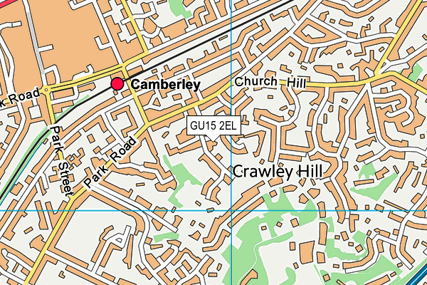 GU15 2EL map - OS VectorMap District (Ordnance Survey)