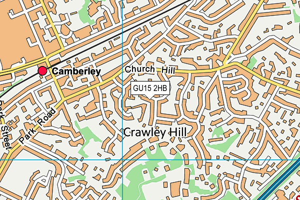 GU15 2HB map - OS VectorMap District (Ordnance Survey)